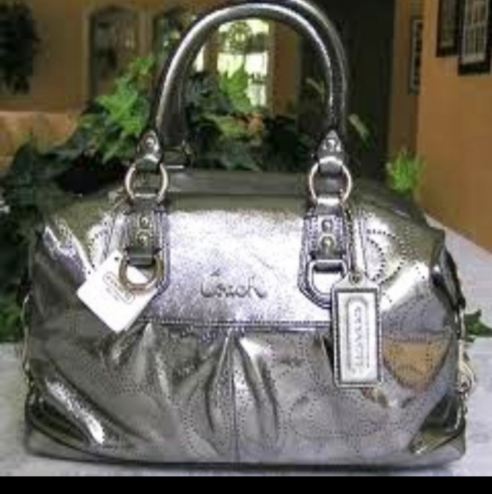 Coach Ashley Gunmetal Satchel